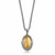 Oval Hammered Pendant in 18K  Yellow Gold and Sterling Silver
