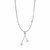 14k White Gold and Diamond 17 inch Puff Circle Drop Necklace (1/10 cttw)
