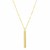 Chain Necklace with Textured Slim Bar Pendant in 14k Yellow Gold