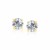 Faceted White Cubic Zirconia Stud Earrings in 14k Yellow Gold(7mm)
