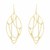 Open Marquis with Dangling Chains Earrings in 14k Yellow Gold
