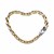 14k Two Tone Gold 7 1/2 inch Oval Link Bracelet with Sapphire