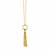 14k Yellow Gold 18 inch Necklace with Polished Circle and Tassel