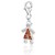 November Birthstone Multi Color Crystal Encrusted Boy Charm in Sterling Silver