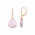 Earrings with Rose Quartz Teardrops with Rose Finish in Sterling Silver