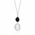 Moonstone,  Black Onyx and Diamond Pendant in Sterling Silver
