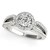 Teardrop Split Band Round Diamond Engagement Ring in 14k White Gold (7/8 cttw)