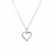 Diamond Studded Twist Open Heart Pendant in Sterling Silver (.04 cttw)