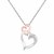 Dual Cascading Heart Diamond Embellished Pendant in Sterling Silver (.02 cttw)