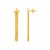 14k Yellow Gold Multi-Strand Drop Curb Chain Post Earrings