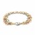 ThreeStrand Oval Link Bracelet in 14k Tri Color Gold