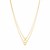 14k Yellow Gold DoubleStrand Chain Necklace with X and O 