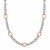 Rope Motif Oval and Ring Chain Necklace in 18K Rose Gold and Sterling Silver