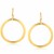 Flat Open Circles Dangling Earrings in 14K Yellow Gold