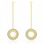 Textured Donut Style Chain Dangling Earrings in 14k Two-Tone Gold