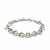 Rolo Style Polished Chain Charm Bracelet in Rhodium Plated Sterling Silver