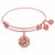Expandable Pink Tone Brass Bangle with Hair Stylist Symbol