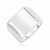 Sterling Silver Polished Square Motif Wide Band Ring
