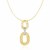 Textured Layered Oval Chain Necklace in 14k Two-Tone Gold