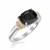 Polished Oval Onyx Ring in 18k Yellow Gold and Sterling Silver