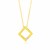 Diamond Accented Open Square Pendant in 14k Yellow Gold (.02ct)