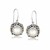 Round Pearl Accented Leaf Motif Drop Earrings in 18k Yellow Gold and Sterling Silver