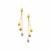Fancy Multi Chain Textured Pebble Dangling Earrings in 14k Tri-Color Gold 