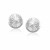 Flat Style Diamond Cut Stud Earrings in 14k White Gold(8mm)