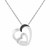 Dual Heart Loop Style Diamond Studded Pendant in Sterling Silver (.02 cttw)