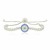 Sterling Silver Adjustable Enameled Eye Motif Bracelet with Cubic Zirconias