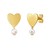 Heart and Pearl Drop Stud Earrings in 14K Yellow Gold