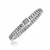 Braided Style White Sapphire Embellished Men's Bracelet in Sterling Silver