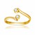 Cubic Zirconia Embellished Curved Toe Ring in 14k Yellow Gold 