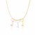 Skeleton Key Charm Chain Necklace in 14k Tri-Color Gold