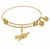 Expandable Yellow Tone Brass Bangle with A Christmas Story Symbol