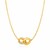 14k Yellow Gold and Diamond Necklace with Two-Link Infinity Symbol (1/4 cttw)