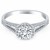 Diamond Halo Split Shank Engagement Ring in 14k White Gold