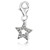 Star White Tone Crystal Encrusted Charm in Sterling Silver