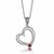 Round Amethyst Embellished Tapered Cable Style Heart Pendant in 18k Yellow Gold and Sterling Silver