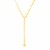 14k Yellow Gold Mirrored Heart Chain Lariat Necklace