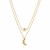 14k Yellow Gold Double-Strand Chain Necklace with Puff Moon and Star