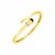 14k Yellow Gold Crossover Style Hinged Bangle Bracelet with Onyx and Diamonds (3.40 mm)
