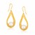 Cultured Pearl Teardrop Ribbon Earrings in 14k Yellow Gold