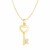 14k Yellow Gold Necklace with Gold and Diamond Heart Key Pendant