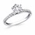 Engagement Ring with Fishtail Diamond Accents in 14k White Gold