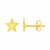 14k Yellow Gold and Enamel Yellow Star Stud Earrings