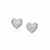 Diamond Cut Puffed Heart Earrings in 14k White Gold