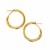 Omega Back High Polish Hoop Earrings in 14k Yellow Gold(2x20mm)