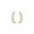 14k Yellow Gold Leaf Motif Climber Post Earrings with Marquise Cubic Zirconias