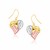 Heart Drop Earrings in 10k Tri-Color Gold